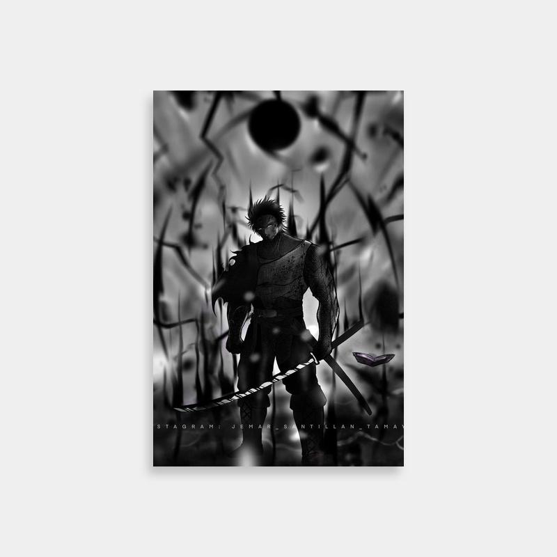 Yami Sukehiro Black Clover Poster - Dual Swords Abstract Art