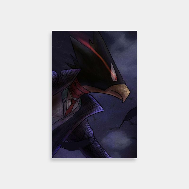Fumikage Tokoyami Suit & Angry Bird Art - My Hero Academia Poster