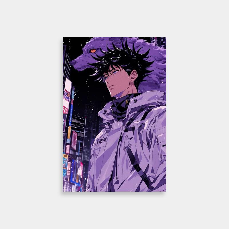 Megumi Fushiguro Jujutsu Kaisen Night Scene Poster - Anime Wall Art