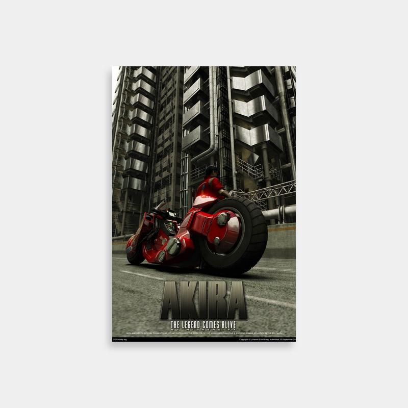 Red Motorcycle Akira Poster - Kaneda Wall Art