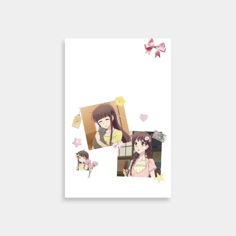Tohru Honda Fruits Basket Poster - Girls Talking with Pink Flower