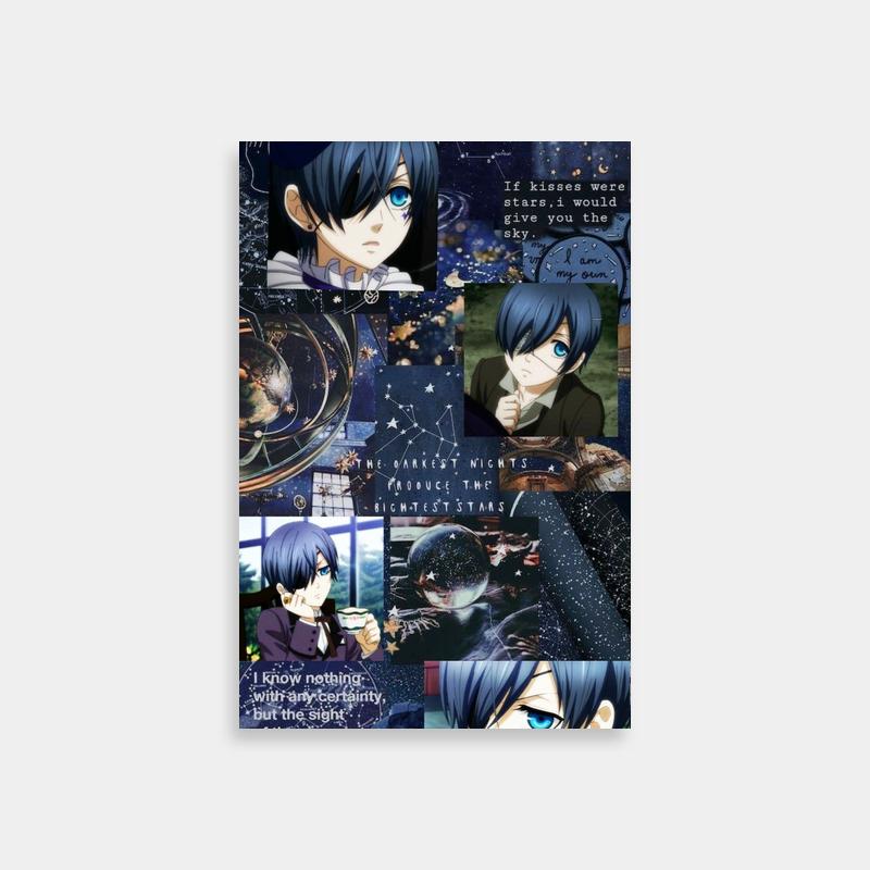 Black Butler Ciel Phantomhive Stellar Anime Poster - Blue Hair & Stars