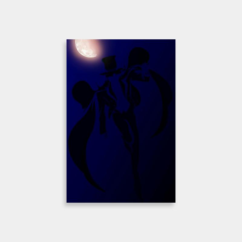Silhouette Sailor Moon Poster - Mamoru Chiba Art