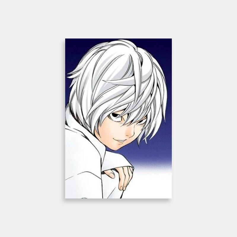 Near Death Note Anime Poster - White Hair Blue Eyes Character