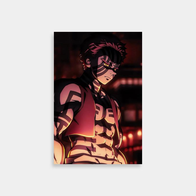 Akaza Demon Slayer Poster - Dynamic Anime Character Pose
