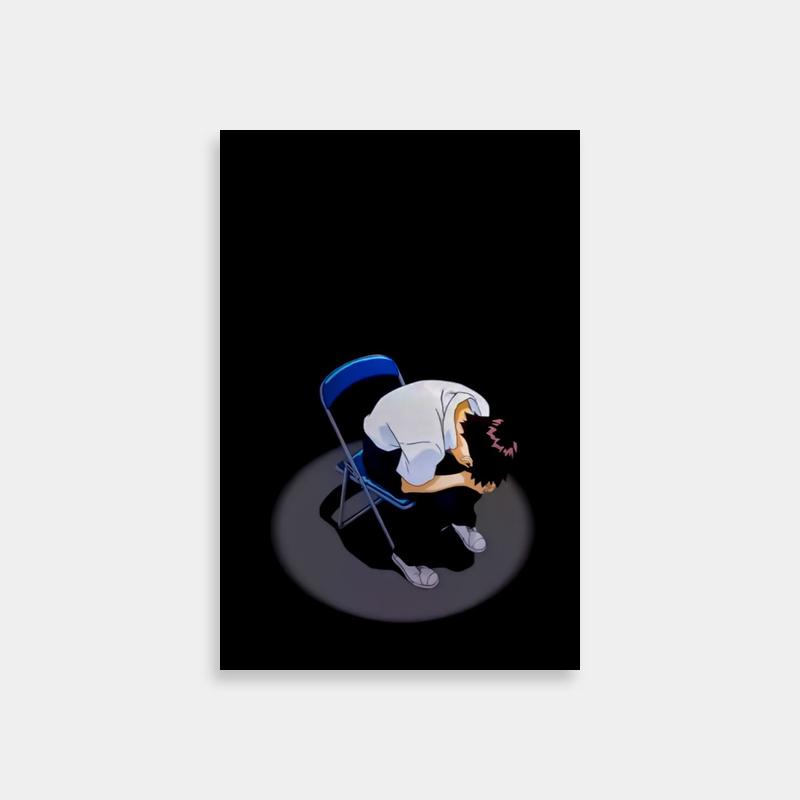 Shinji Ikari Neon Genesis Evangelion Wall Art - Blue Chair Scene