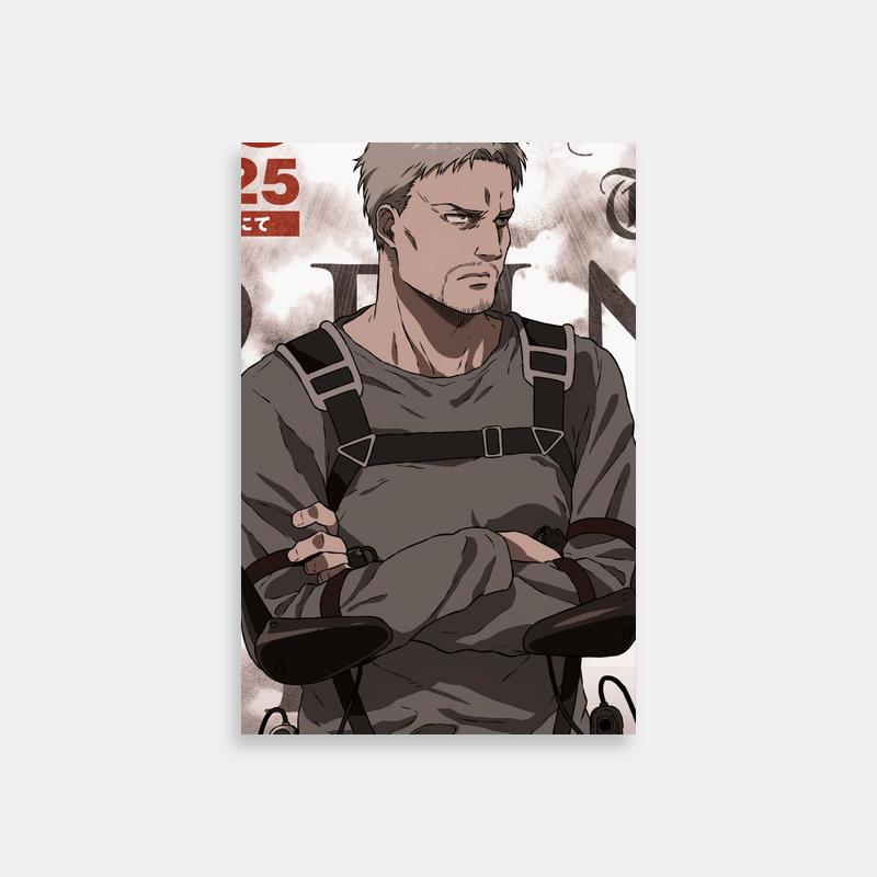 Reiner Braun Crossed Arms Anime Character Poster