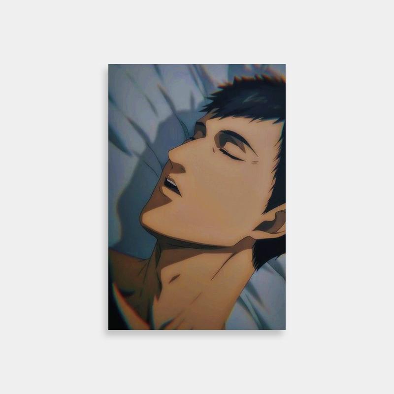Bertholdt Hoover Attack on Titan Art - Anime Character Eyes Closed Looking Up