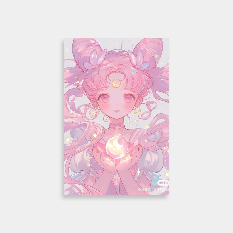 Chibiusa Sailor Moon Wall Art - Pink Hair & Star Necklace