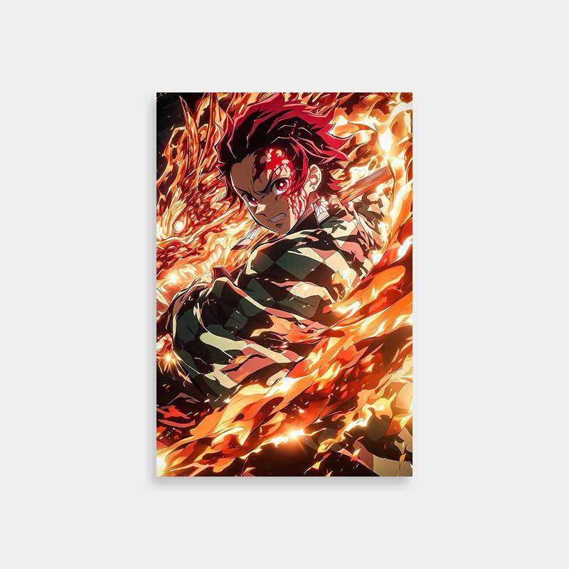 Tanjiro Kamado Red Hair Anime Character Art
