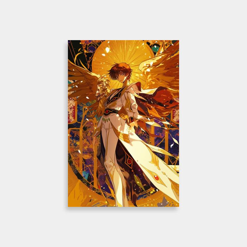 Suzaku Kururugi Code Geass Poster - Golden Umbrella & Leaves