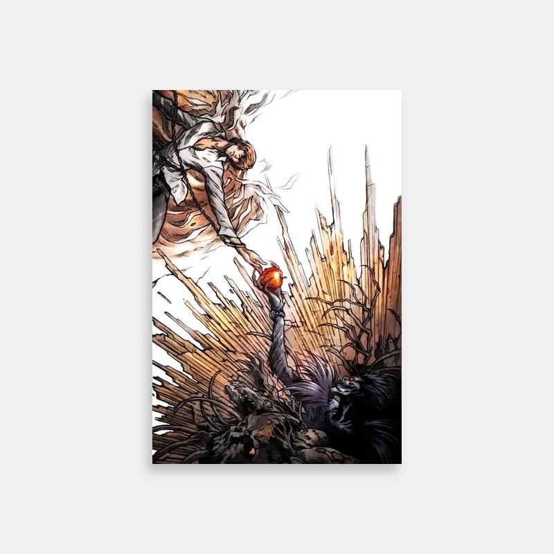 Ryuk Death Note Poster - Man Holding Apple and Another Person