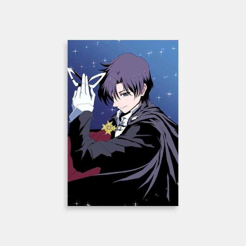 Mamoru Chiba Cape & Star Poster - Sailor Moon Anime Art