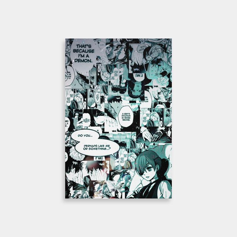 Ciel Phantomhive Black Butler Group Scene Poster - Anime Conversation Art