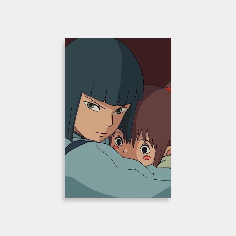 Spirited Away Emotional Scene Poster - Chihiro and Haku Art
