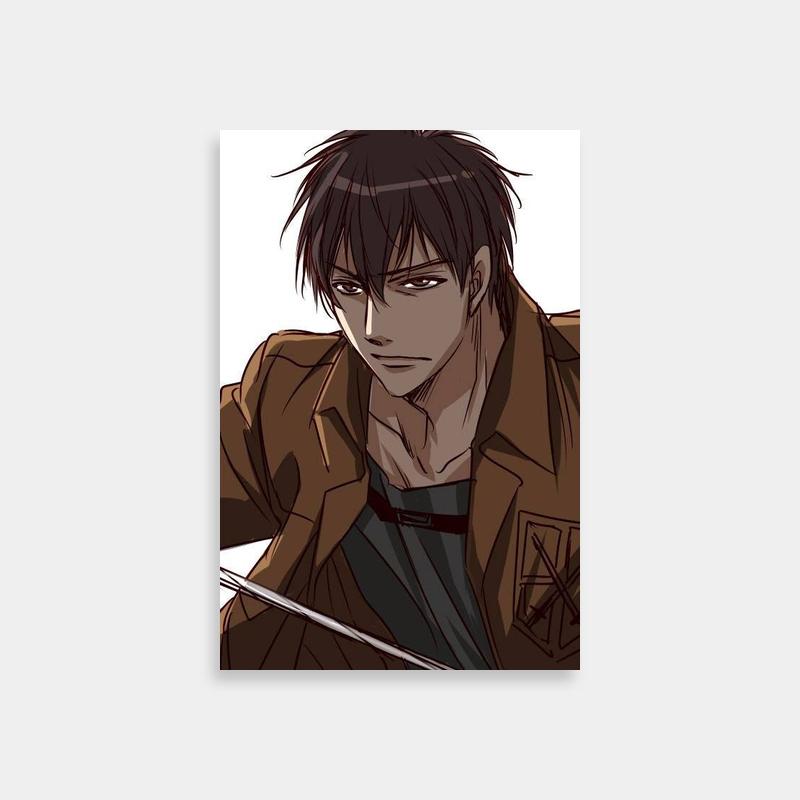 Bertholdt Hoover Attack on Titan Poster - Black Hair Dual Swords