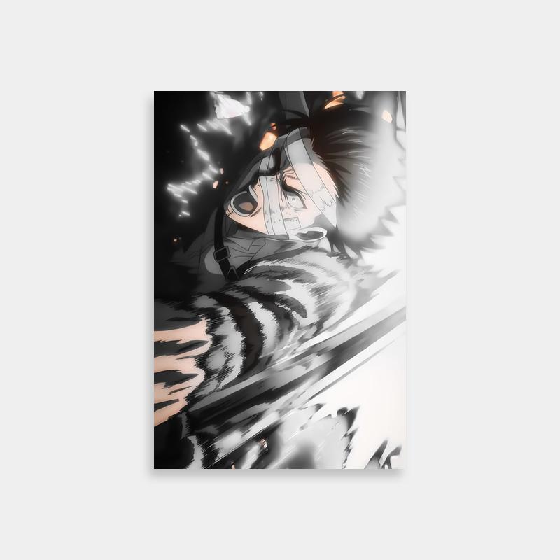 Levi Ackerman in Water Attack on Titan Anime Poster