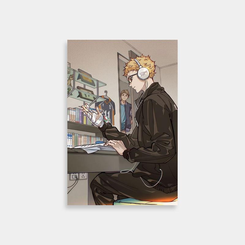 Kei Tsukishima Anime Study Poster - Heads Art - Akira Series