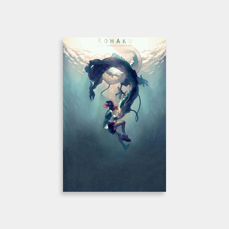 Spirited Away Water Scene Poster - Chihiro and Haku Wall Art