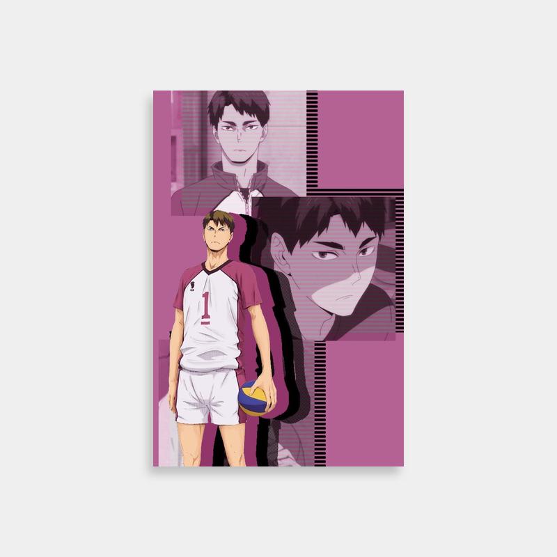 Ushijima Wakatoshi Haikyuu Anime Poster - Basketball Scene