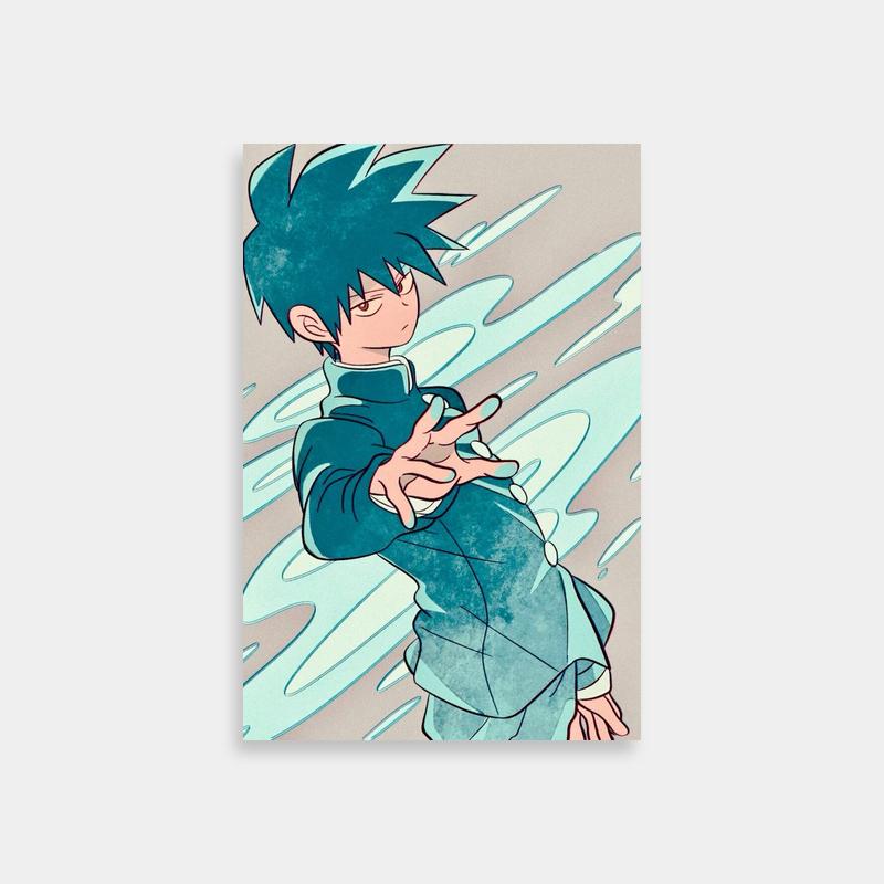 Ritsu Kageyama Mob Psycho 100 Anime Poster - Standing in the Rain Art