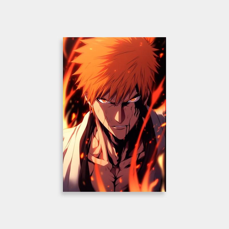 Ichigo Kurosaki Flames Poster - Epic Bleach Art