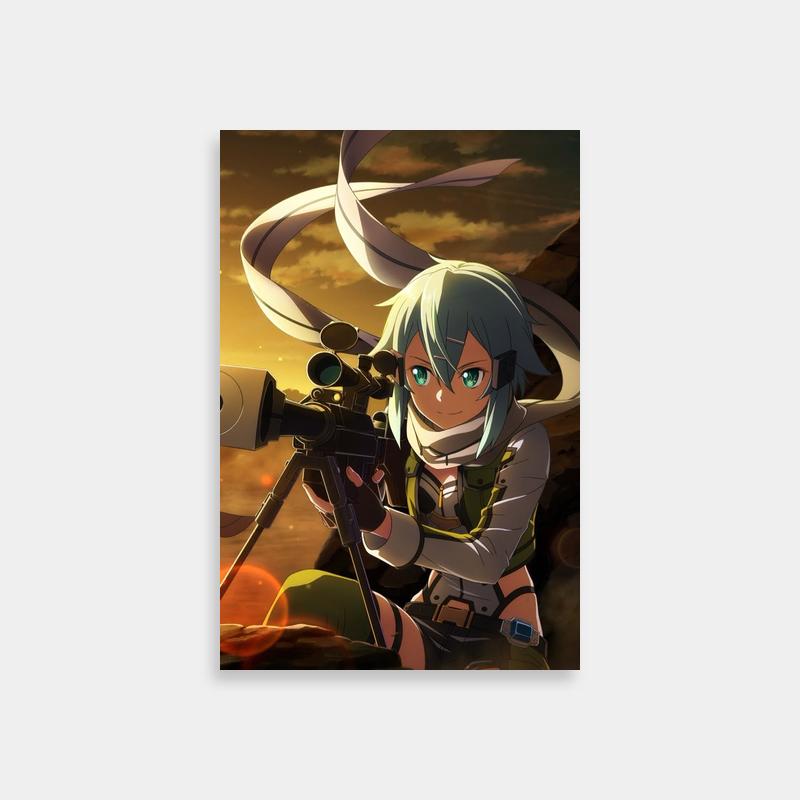 Sinon with Camera Poster - Sword Art Online Scenic Anime Art