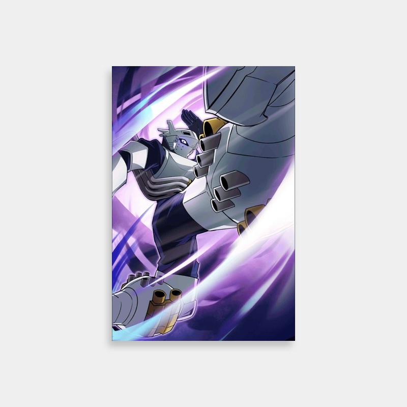 Tenya Iida My Hero Academia Poster - Anime Character Flying with Purple & Blue Background
