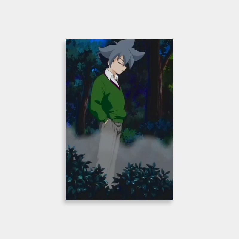 Ray Kon Beyblade Anime Poster - Character Standing in the Woods