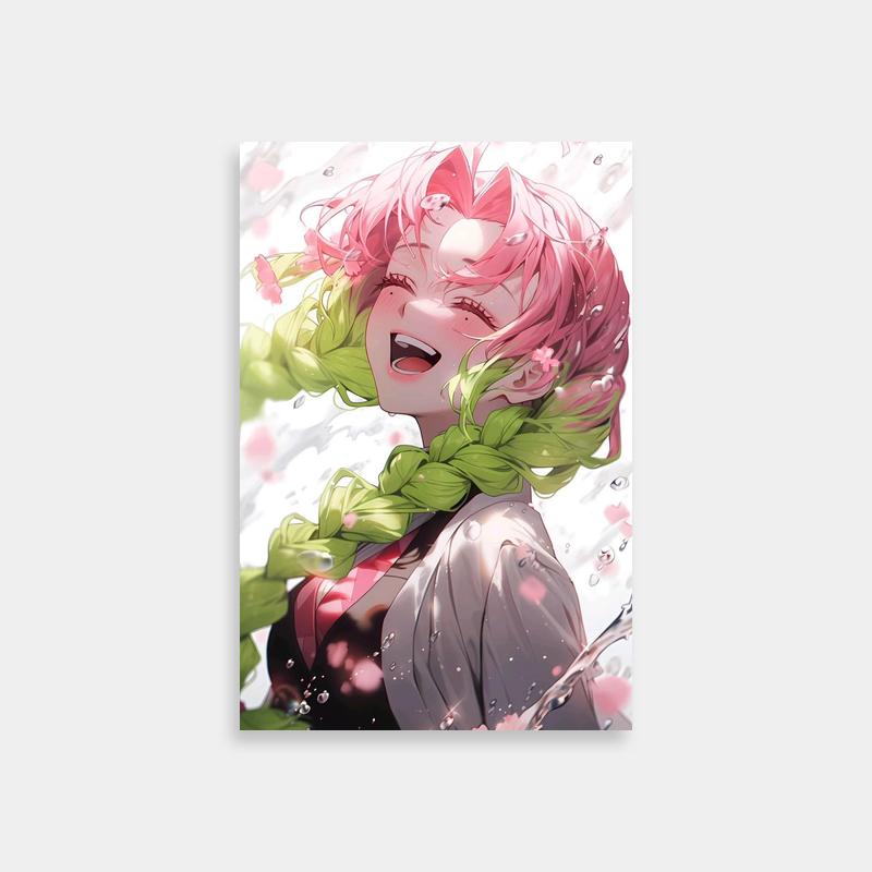 Mitsuri Kanroji Rain Scene Poster
