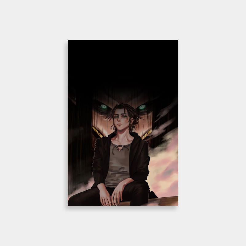 Eren Yeager Attack on Titan Art Print - Cloudy Sky Bench Scene