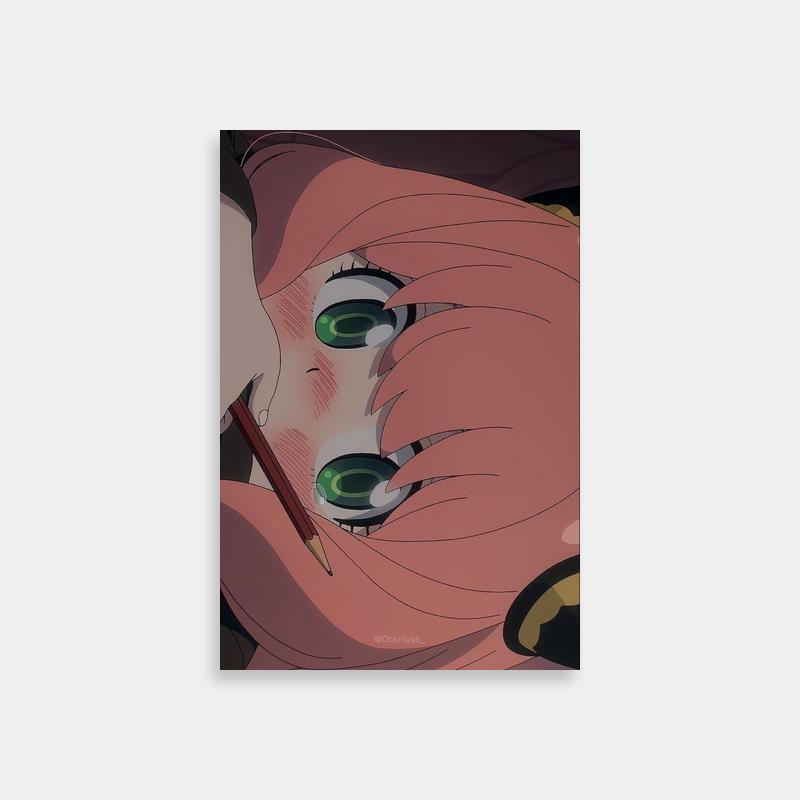 Anya Forger Spy x Family Art Print - Green Eyes Character Holding Pencil