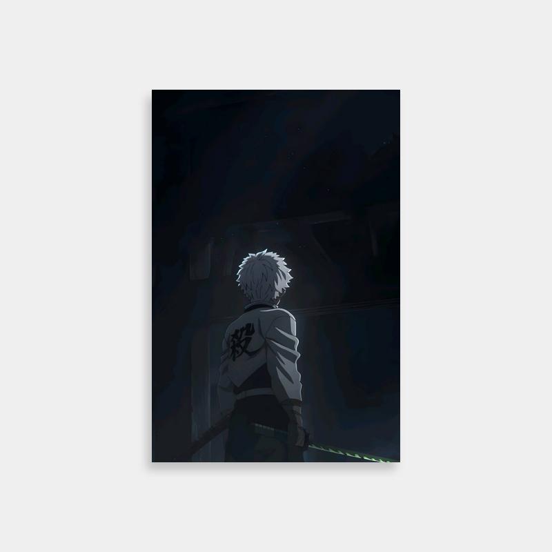 Sanemi Shinazugawa Dark Atmosphere Anime Print - Back View Art