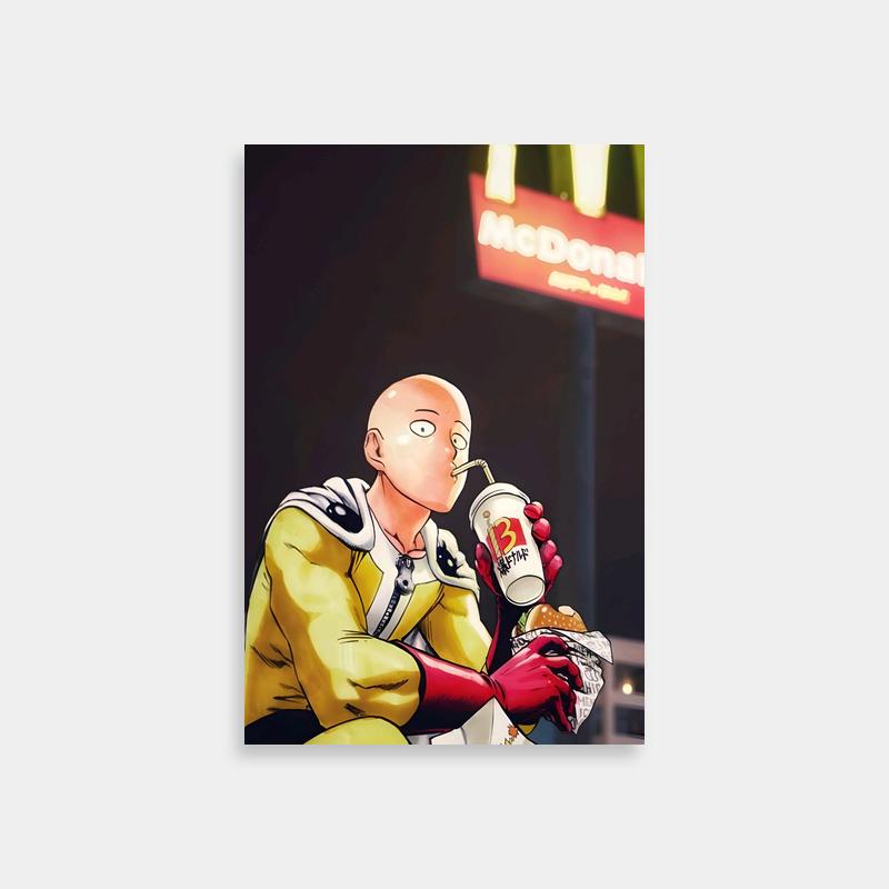 Saitama One Punch Man Poster - Anime Wall Art Print