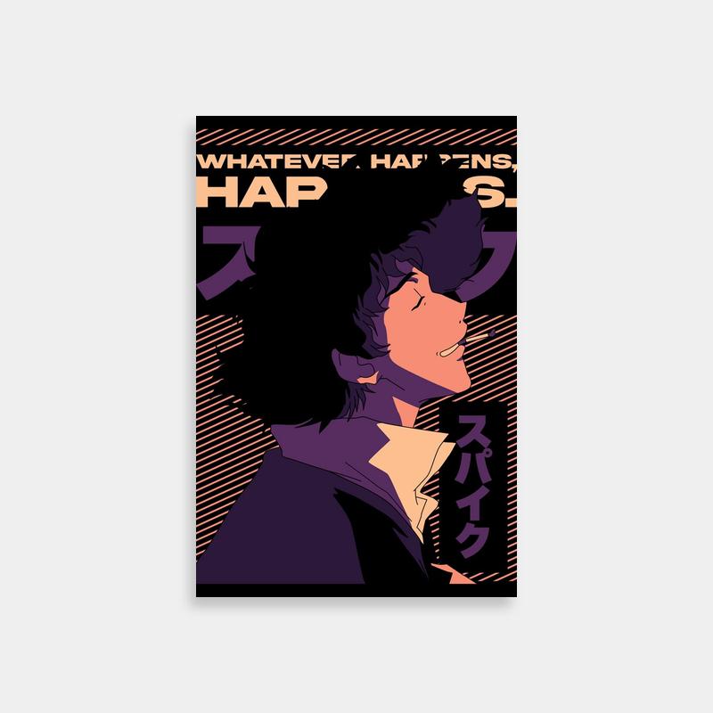 Spike Spiegel Cowboy Bebop Poster - Hat-Wearing Anime Character