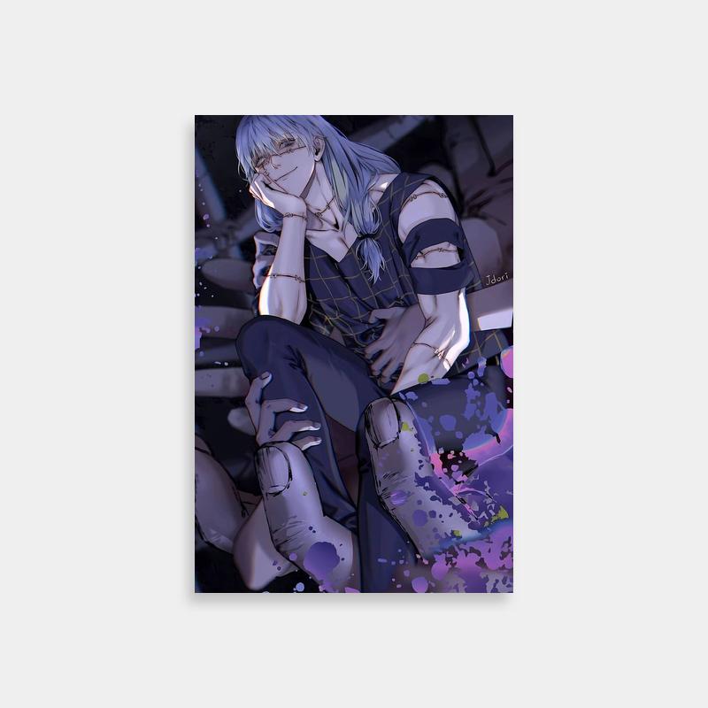 Mahito Jujutsu Kaisen Emotional Poster - Sitting Character with Hand on Face