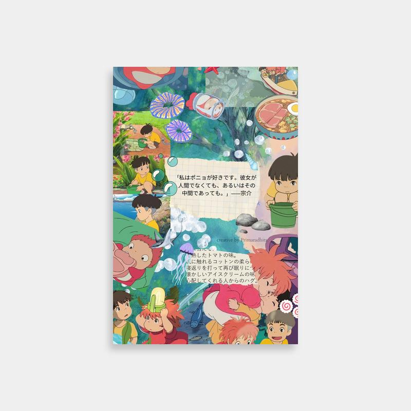 Ponyo Cartoon Characters Wall Art – Underwater Fantasy