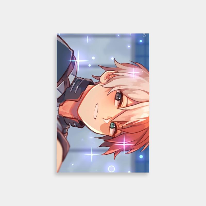 Shoto Todoroki Anime Poster - Pink-Haired Character Art