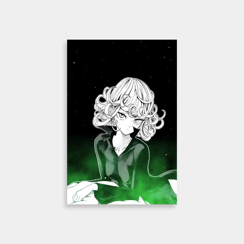 Tatsumaki Curly Hair Art - One Punch Man Starry Background