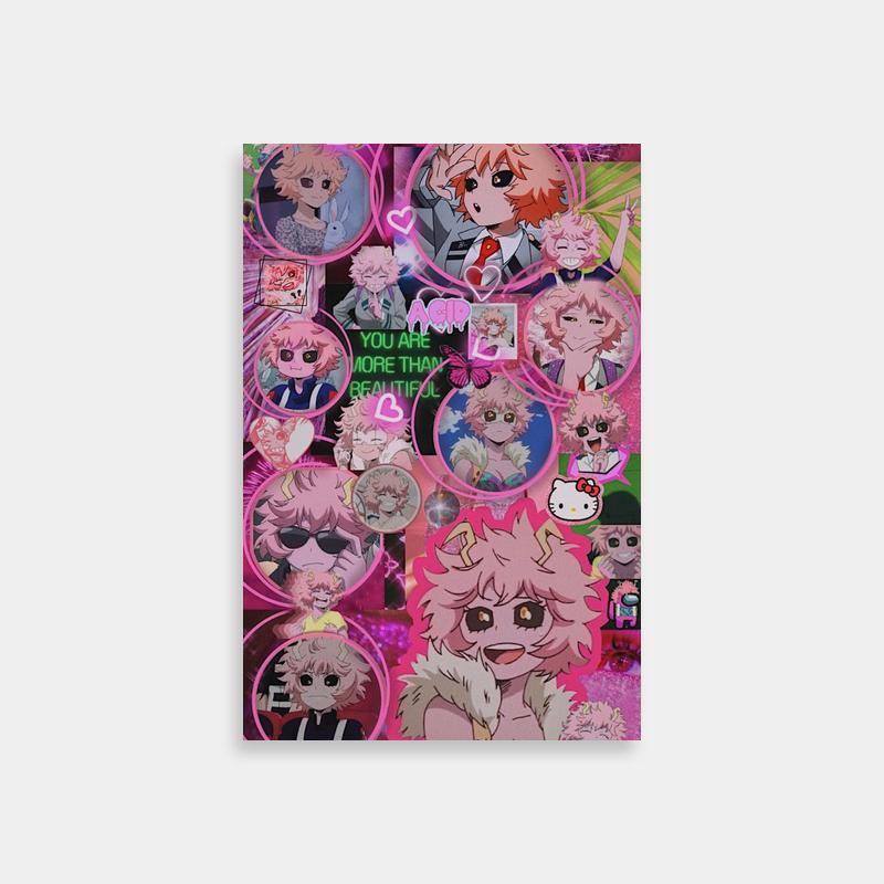 Mina Ashido My Hero Academia Collage Poster - Pink Hair Anime Art