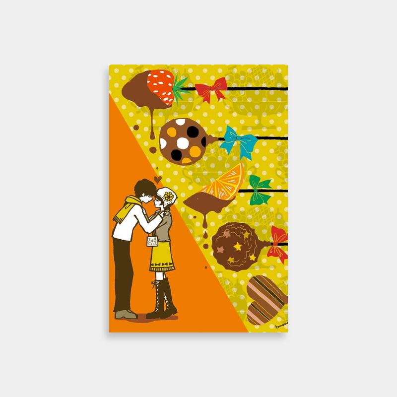 Kei Akira Candy-Themed Poster - Vibrant Orange & Yellow Art