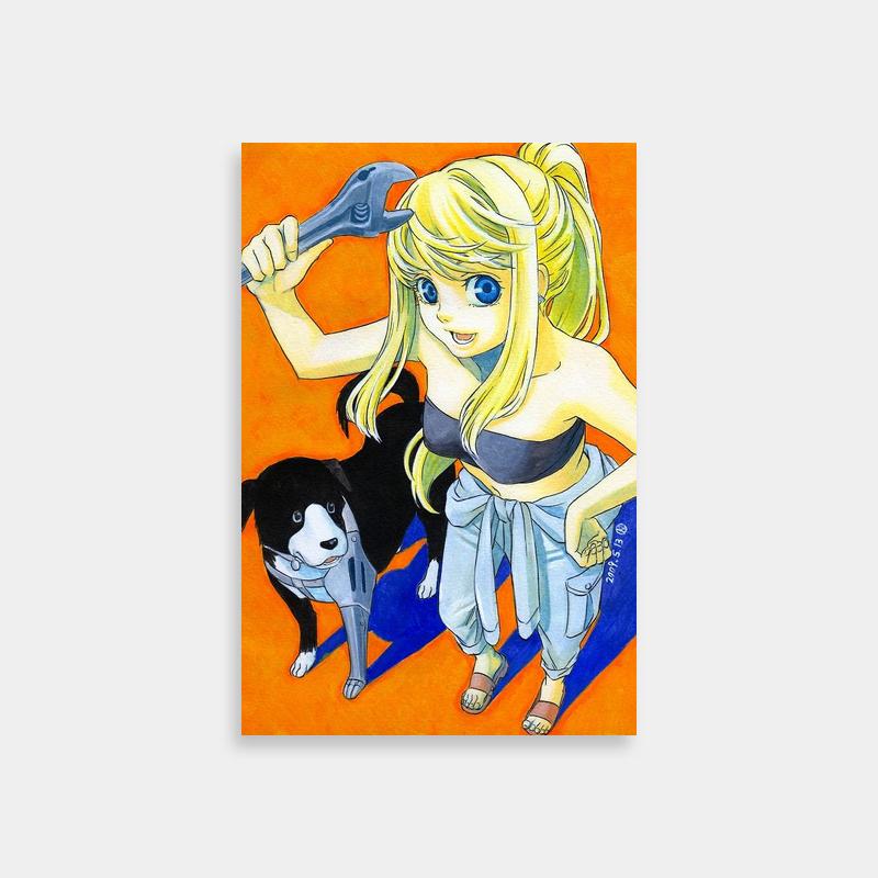 Winry Rockbell Fullmetal Alchemist Wrench Art Print - Anime Mechanic Poster