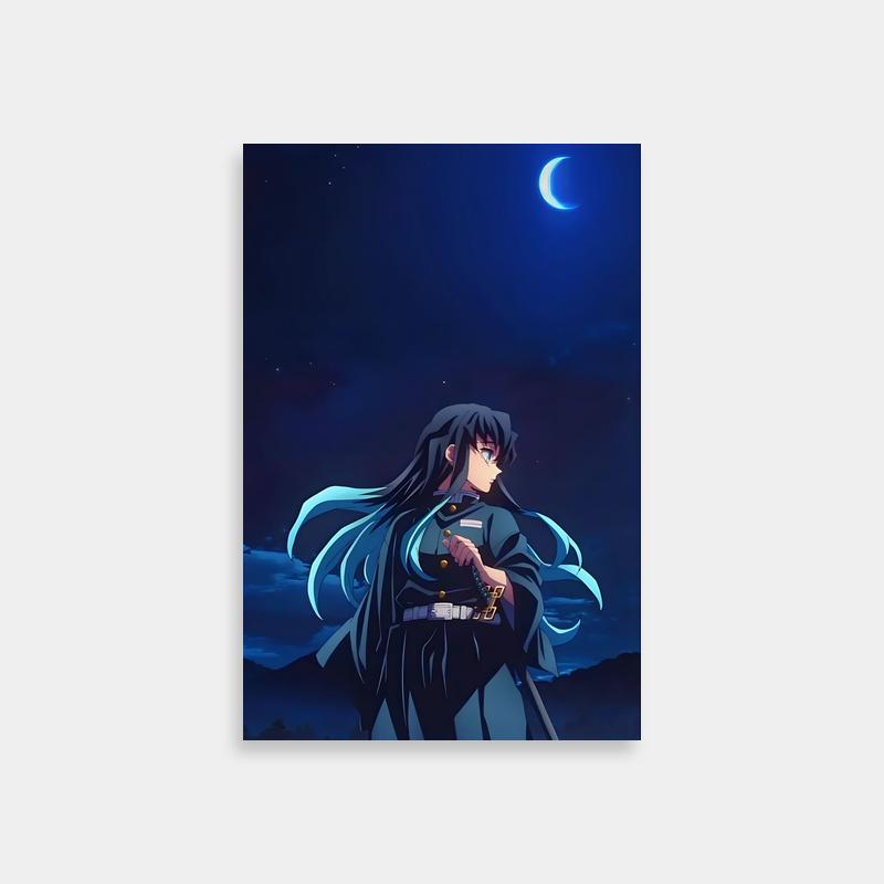 Muichiro Tokito Night Sky Poster - Demon Slayer Anime Art