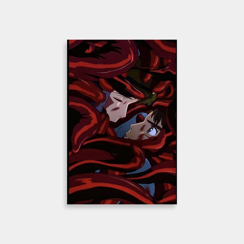 Princess Mononoke Ashitaka Long Red Hair Poster - Anime Art