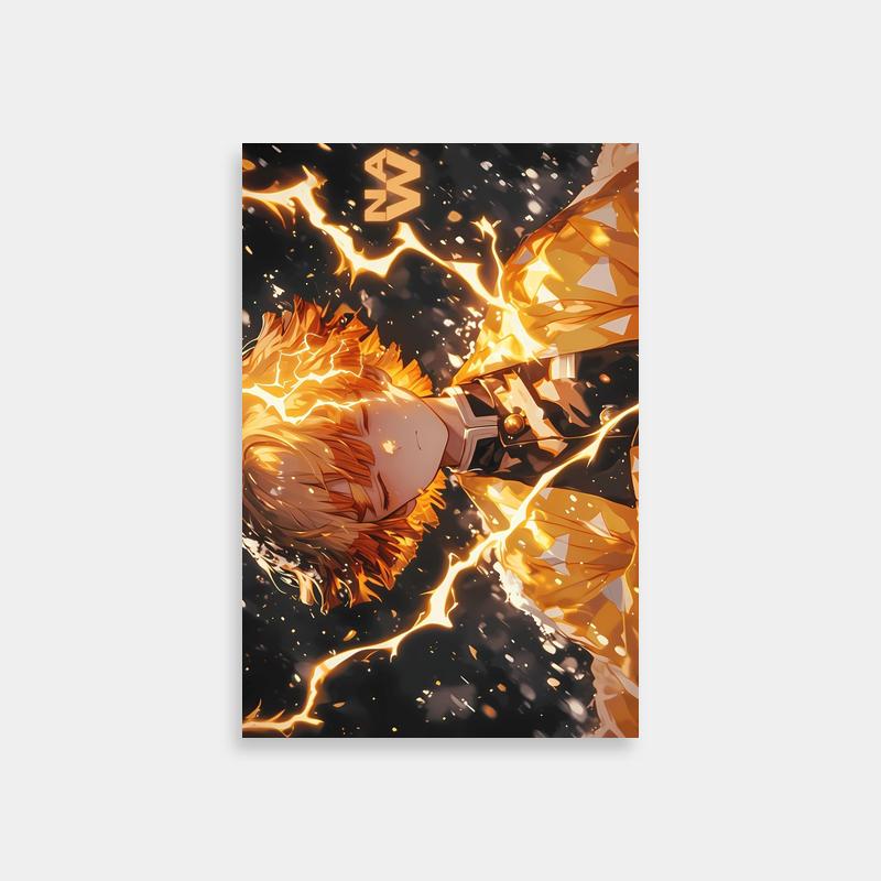 Zenitsu Agatsuma Red Hair Anime Character Print