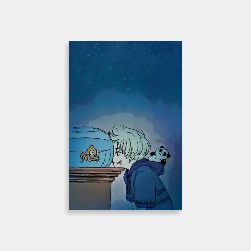 Toge Inumaki Jujutsu Kaisen Wall Art - Boy and Panda Scene