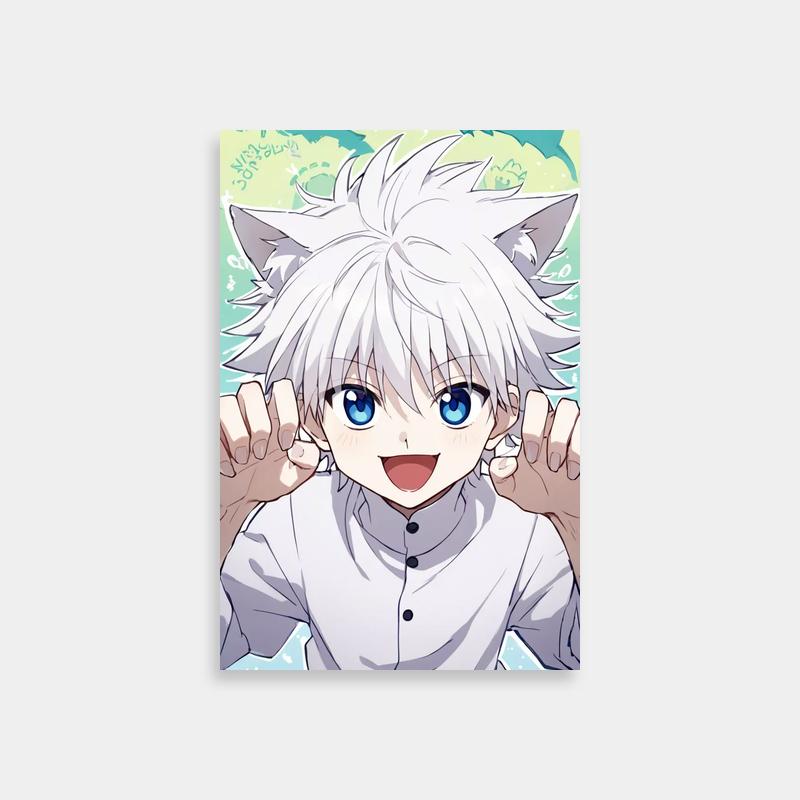 Killua Zoldyck Anime Poster - White Hair & Blue Eyes Hunter x Hunter