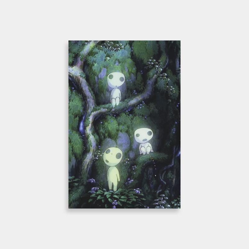 Princess Mononoke Ashitaka Poster - Cartoon Characters in Woods