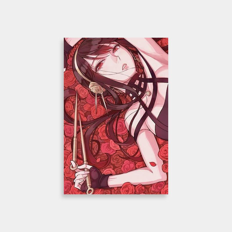 Yor Forger Spy x Family Anime Poster - Rose-Covered Ground with Scissors