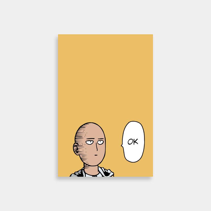 Saitama One Punch Man Cartoon Poster - Anime Art Print